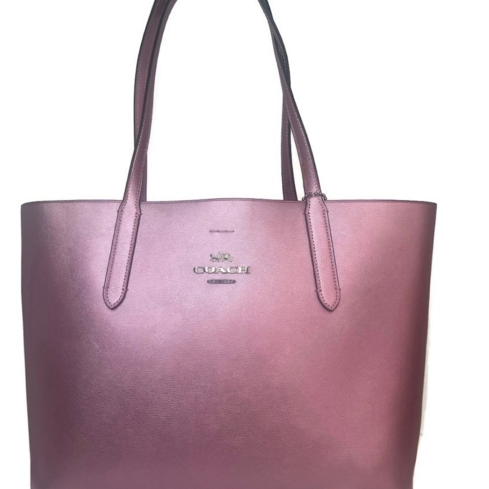 COACH AVENUE TOTE BAG METALLIC BLUSH